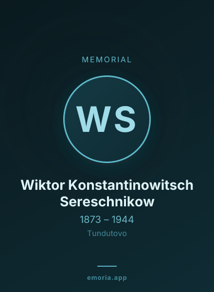 Memorial portrait of Wiktor Konstantinowitsch Sereschnikow