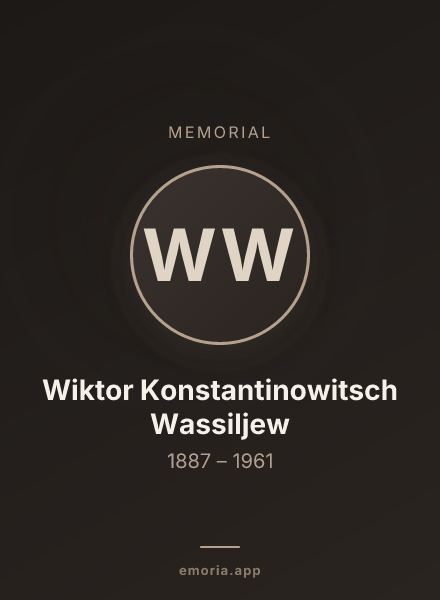 Memorial portrait of Wiktor Konstantinowitsch Wassiljew