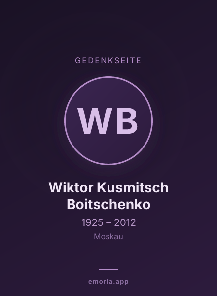 Gedenkportrait von Wiktor Kusmitsch Boitschenko