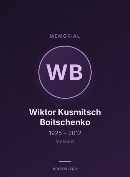 Memorial portrait of Wiktor Kusmitsch Boitschenko