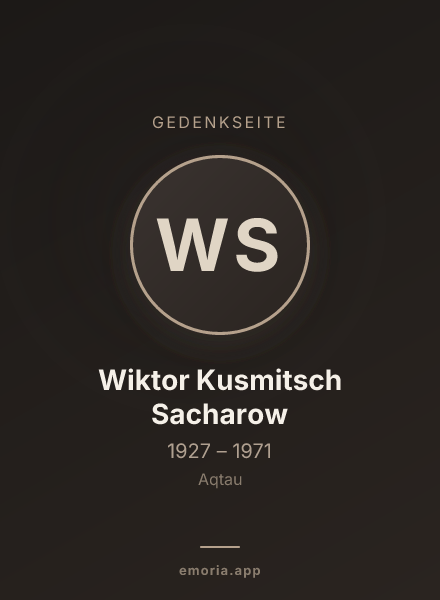 Gedenkportrait von Wiktor Kusmitsch Sacharow