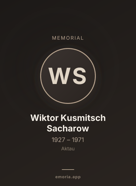 Memorial portrait of Wiktor Kusmitsch Sacharow