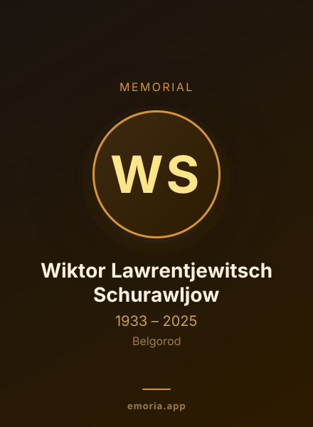 Memorial portrait of Wiktor Lawrentjewitsch Schurawljow