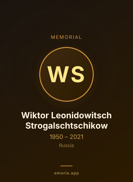 Memorial portrait of Wiktor Leonidowitsch Strogalschtschikow