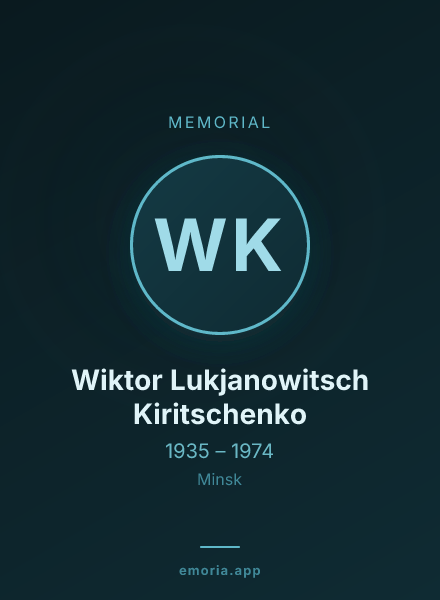 Memorial portrait of Wiktor Lukjanowitsch Kiritschenko