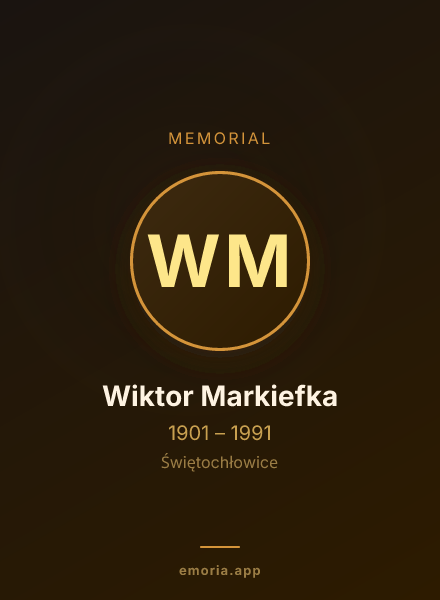 Memorial portrait of Wiktor Markiefka