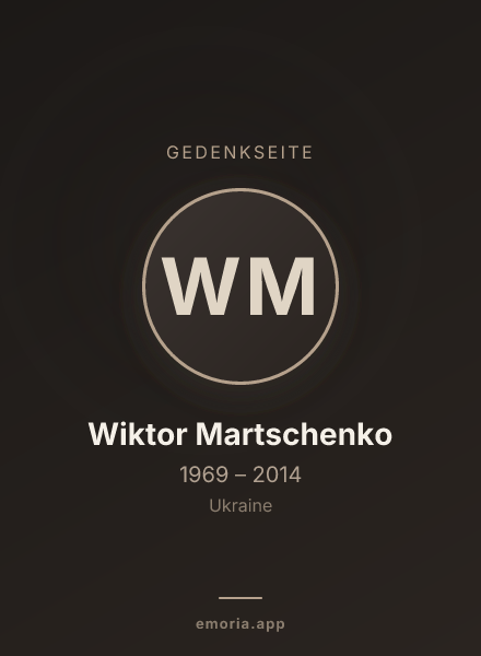 Gedenkportrait von Wiktor Martschenko