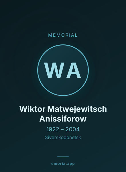 Memorial portrait of Wiktor Matwejewitsch Anissiforow
