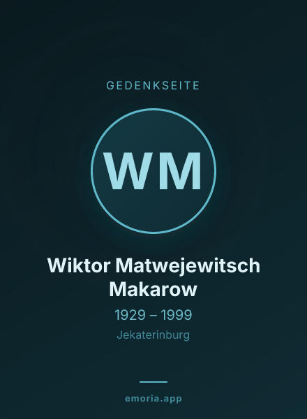 Gedenkportrait von Wiktor Matwejewitsch Makarow