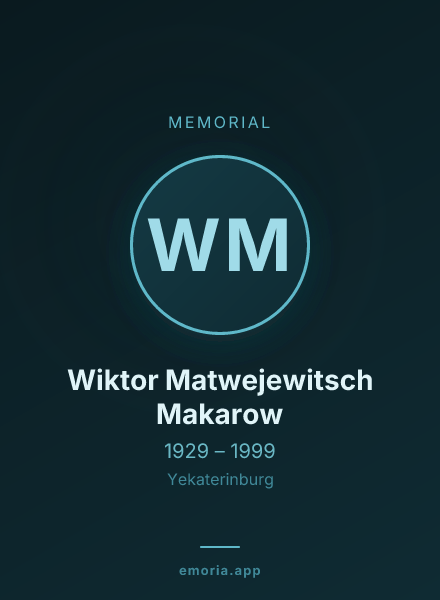 Memorial portrait of Wiktor Matwejewitsch Makarow