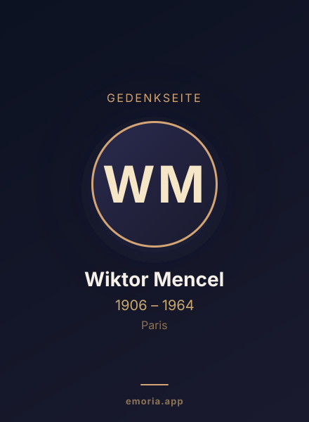 Gedenkportrait von Wiktor Mencel