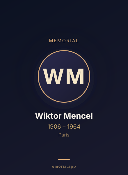 Memorial portrait of Wiktor Mencel