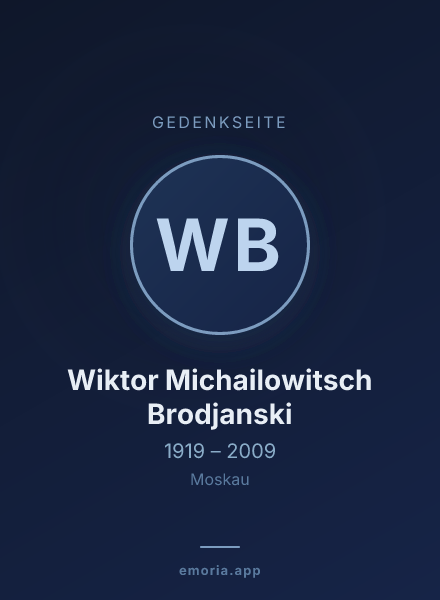 Gedenkportrait von Wiktor Michailowitsch Brodjanski