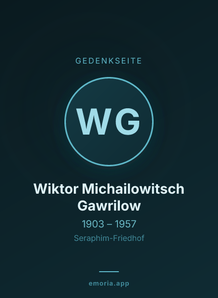 Gedenkportrait von Wiktor Michailowitsch Gawrilow