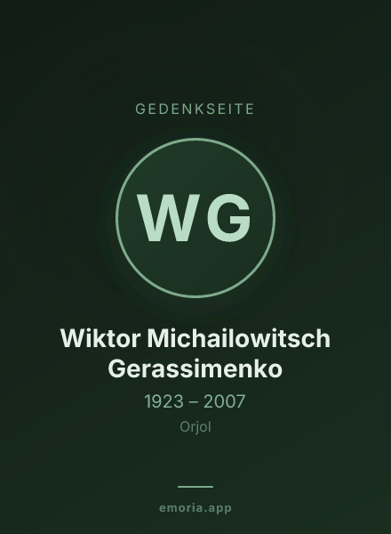 Gedenkportrait von Wiktor Michailowitsch Gerassimenko