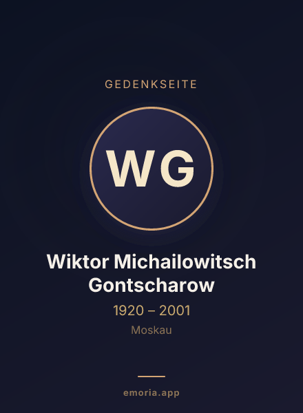 Gedenkportrait von Wiktor Michailowitsch Gontscharow