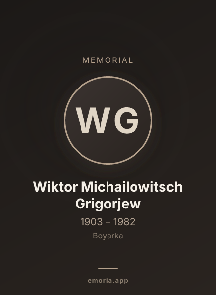 Memorial portrait of Wiktor Michailowitsch Grigorjew
