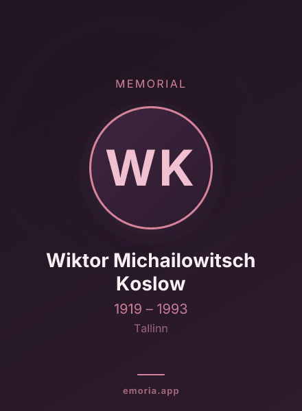 Memorial portrait of Wiktor Michailowitsch Koslow