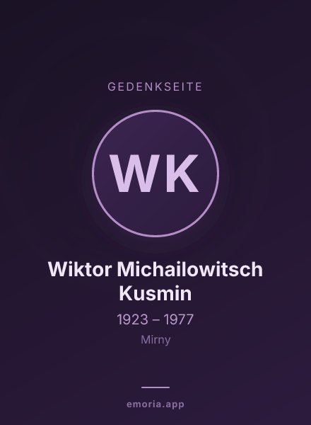 Gedenkportrait von Wiktor Michailowitsch Kusmin