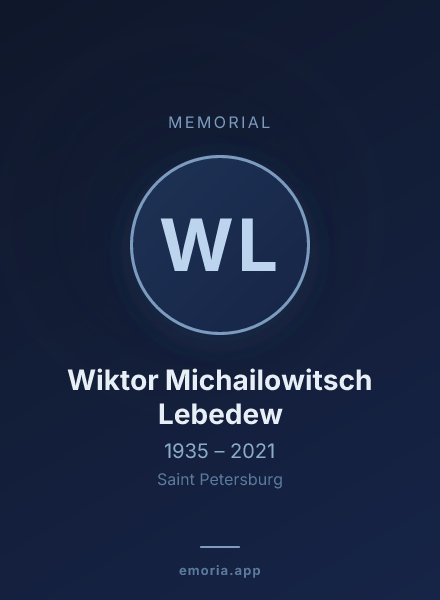 Memorial portrait of Wiktor Michailowitsch Lebedew