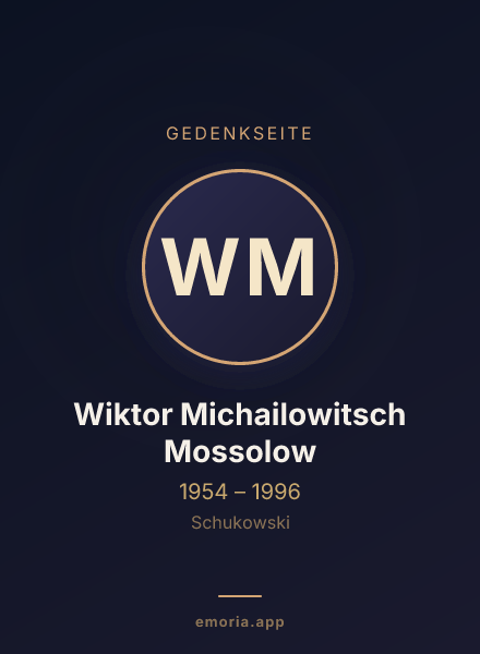 Gedenkportrait von Wiktor Michailowitsch Mossolow
