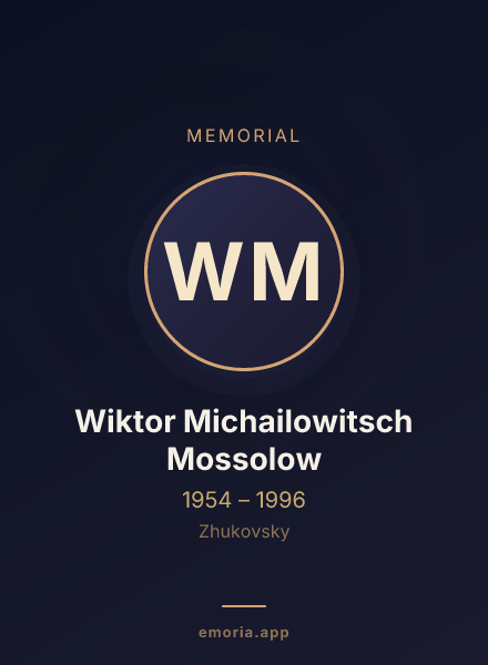 Memorial portrait of Wiktor Michailowitsch Mossolow