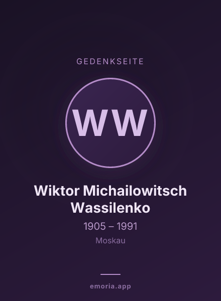 Gedenkportrait von Wiktor Michailowitsch Wassilenko