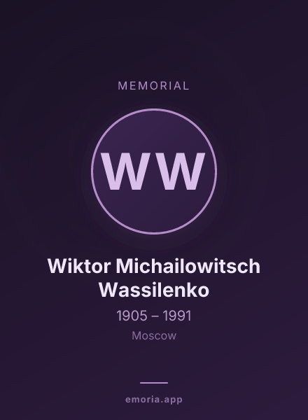 Memorial portrait of Wiktor Michailowitsch Wassilenko