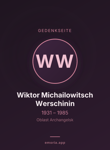 Gedenkportrait von Wiktor Michailowitsch Werschinin