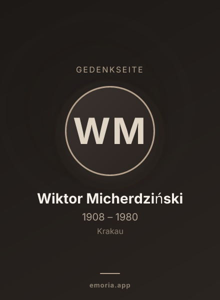 Gedenkportrait von Wiktor Micherdziński
