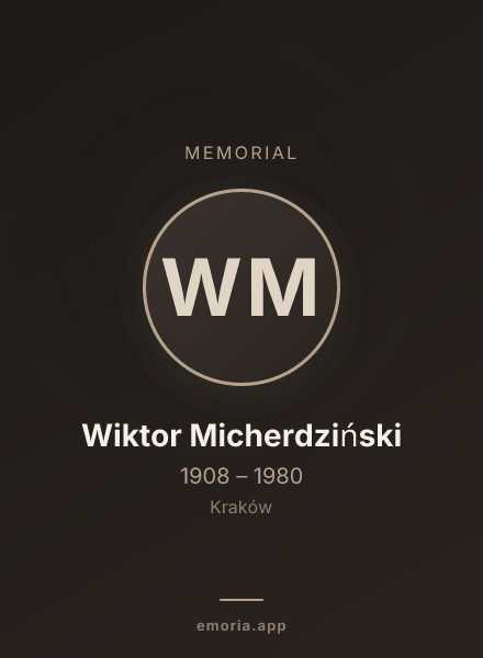 Memorial portrait of Wiktor Micherdziński