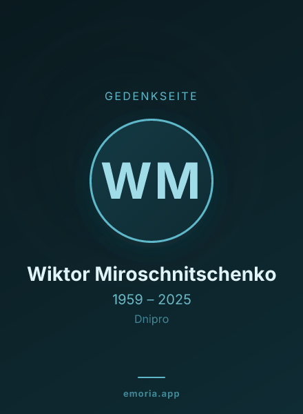 Gedenkportrait von Wiktor Miroschnitschenko