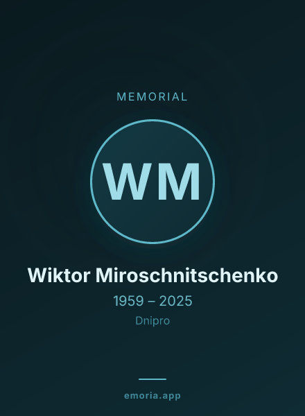 Memorial portrait of Wiktor Miroschnitschenko