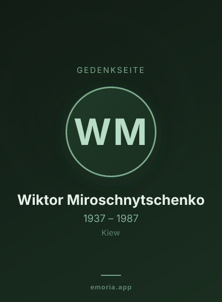Gedenkportrait von Wiktor Miroschnytschenko