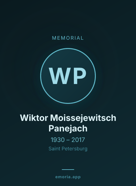 Memorial portrait of Wiktor Moissejewitsch Panejach