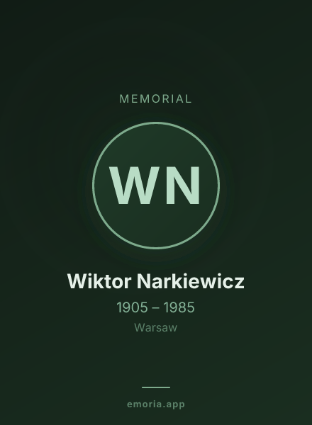 Memorial portrait of Wiktor Narkiewicz