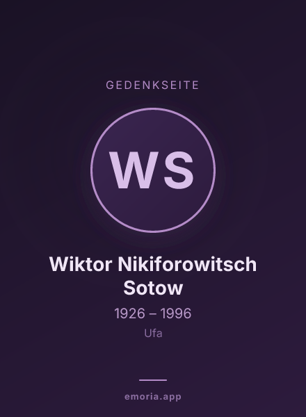 Gedenkportrait von Wiktor Nikiforowitsch Sotow