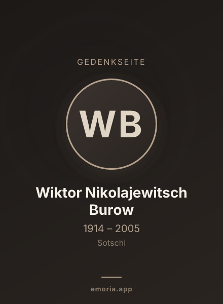 Gedenkportrait von Wiktor Nikolajewitsch Burow