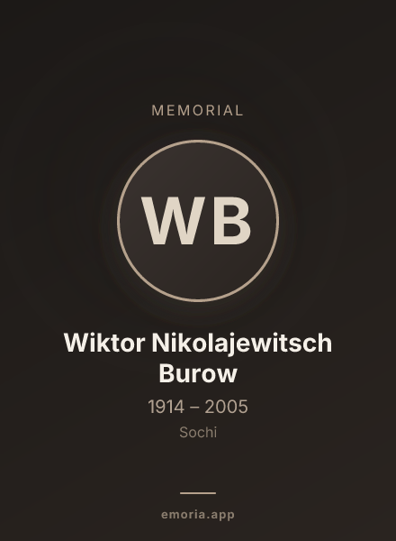 Memorial portrait of Wiktor Nikolajewitsch Burow