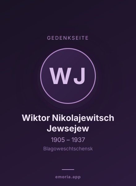 Gedenkportrait von Wiktor Nikolajewitsch Jewsejew