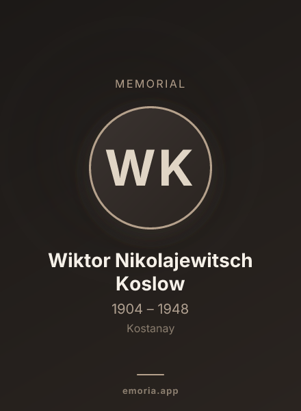 Memorial portrait of Wiktor Nikolajewitsch Koslow