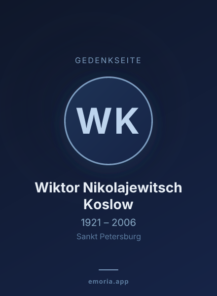 Gedenkportrait von Wiktor Nikolajewitsch Koslow