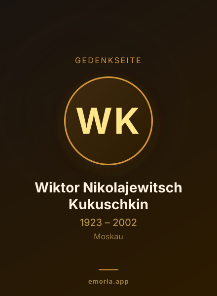 Gedenkportrait von Wiktor Nikolajewitsch Kukuschkin