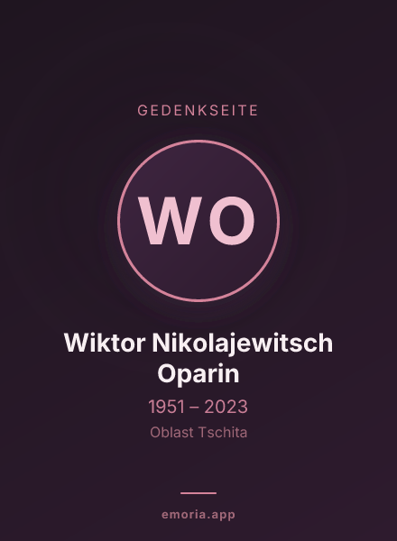 Gedenkportrait von Wiktor Nikolajewitsch Oparin