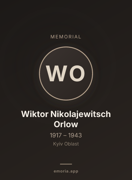Memorial portrait of Wiktor Nikolajewitsch Orlow