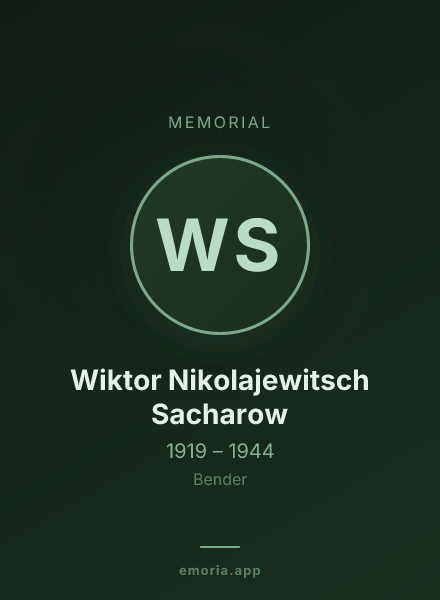 Memorial portrait of Wiktor Nikolajewitsch Sacharow