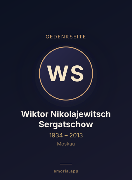 Gedenkportrait von Wiktor Nikolajewitsch Sergatschow