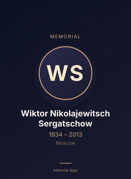 Memorial portrait of Wiktor Nikolajewitsch Sergatschow