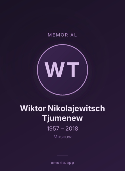 Memorial portrait of Wiktor Nikolajewitsch Tjumenew