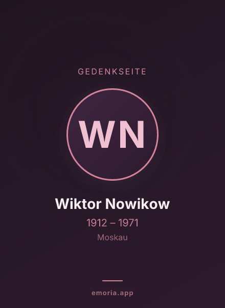 Gedenkportrait von Wiktor Nowikow
